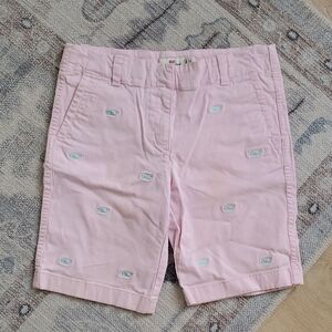Vineyard Vines Boys Pink Shorts with Aqua Whales Sz12